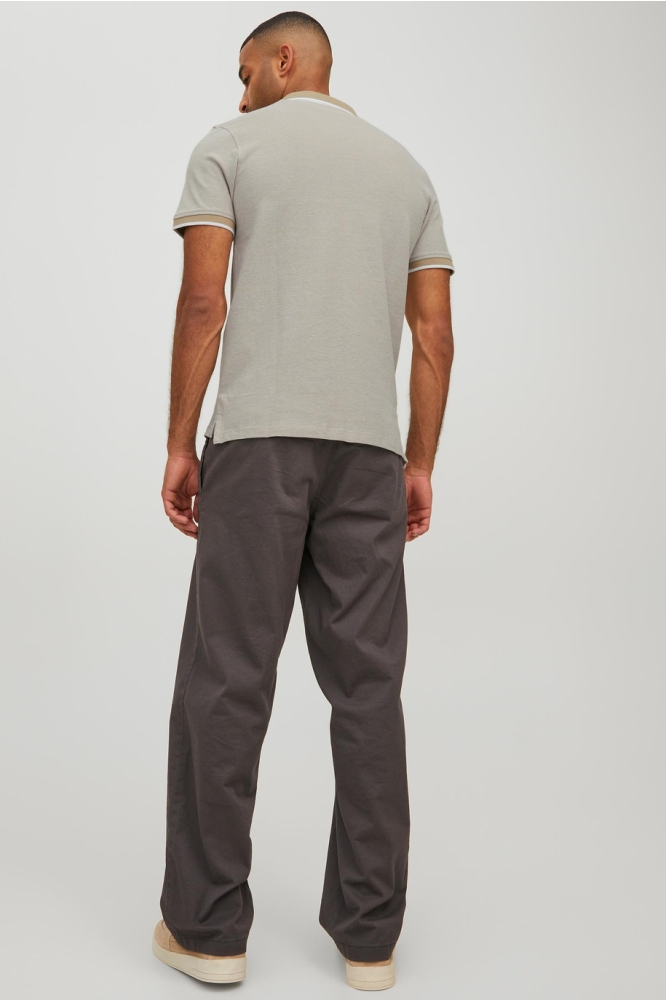 JJEPAULOS POLO SS NOOS 12136668 CROCKERY/SLIM FIT